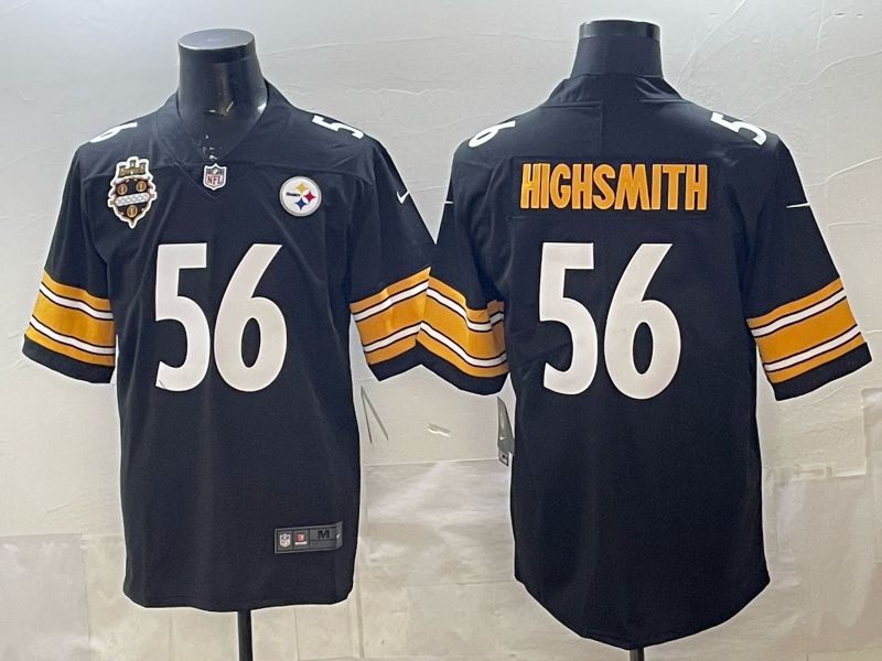 Men 2026 Pittsburgh Steelers #56 Highsmith Black Nike Limited NFL Jersey 02